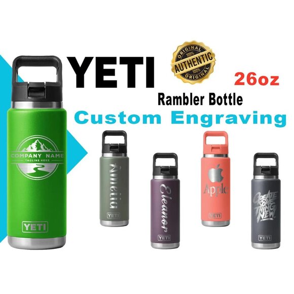 Personalized YETI 26oz Rambler: Laser Engraved Stainless Steel Water Bottle